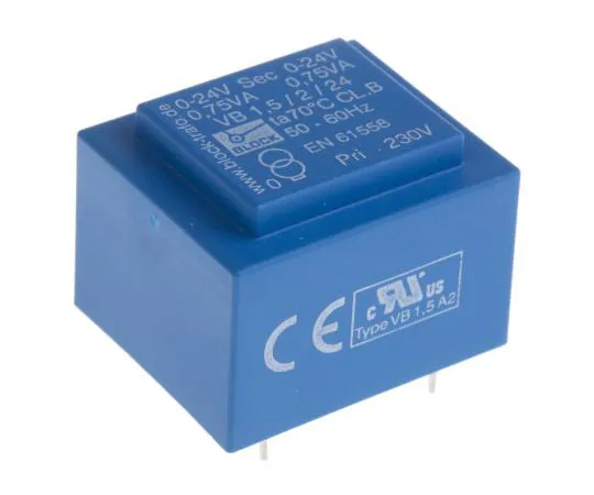63-7500-75　24V交流2孔PCB变压器输出，1.5VA　VB 1.5/2/24
