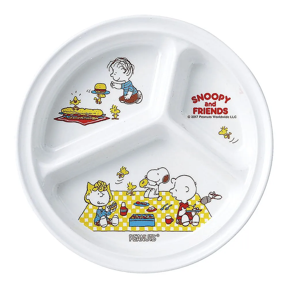64-4205-96　Melamine children's tableware "Snoopy" round lunch plate