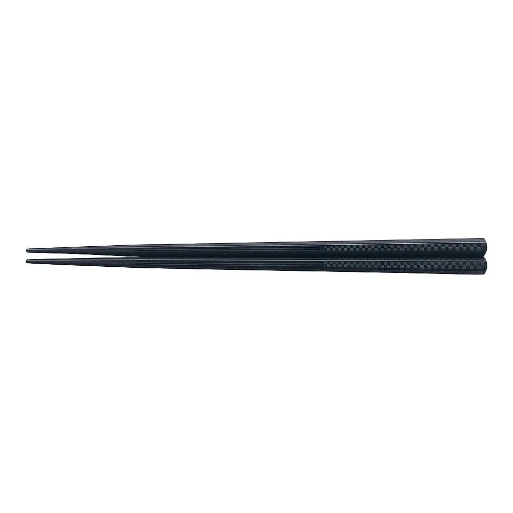 63-5716-16　PBT Check Hex Chopsticks 10 pcs Black 21 cm　RHST001