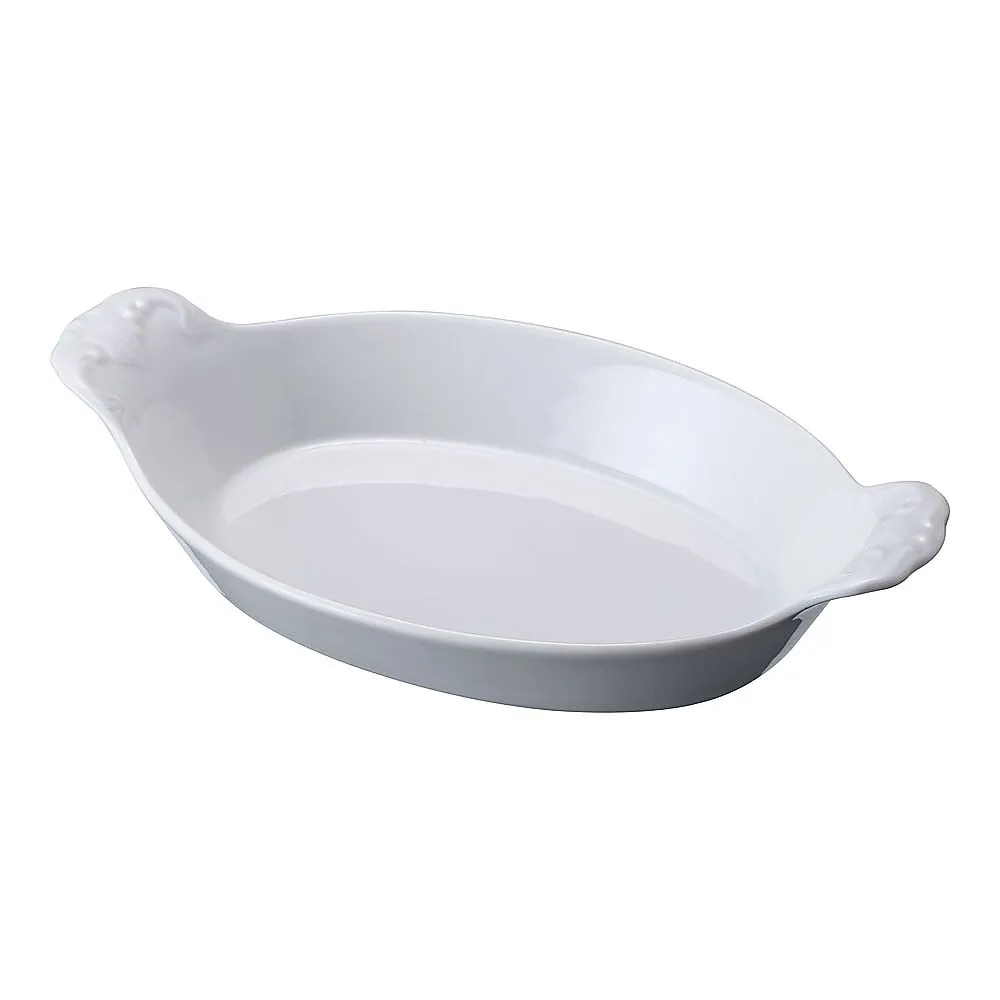 62-6822-44　Schoenvald Oval Gratin Dish White (With Hand)　0298-21W
