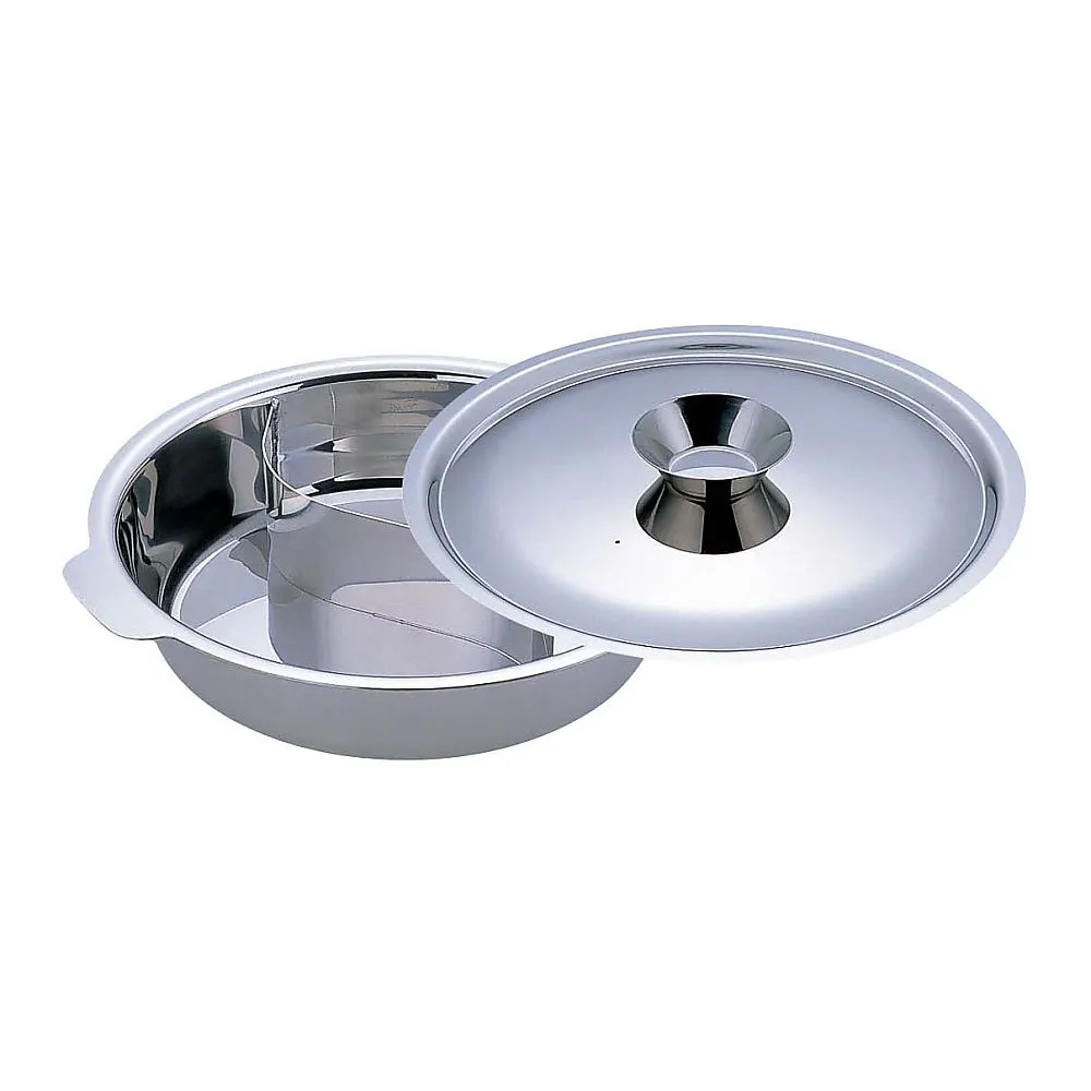 62-6786-80　UK Chili Pot (2 Divisions/Lid Included) 33 cm (18-0, Electromagnetic Compatible)