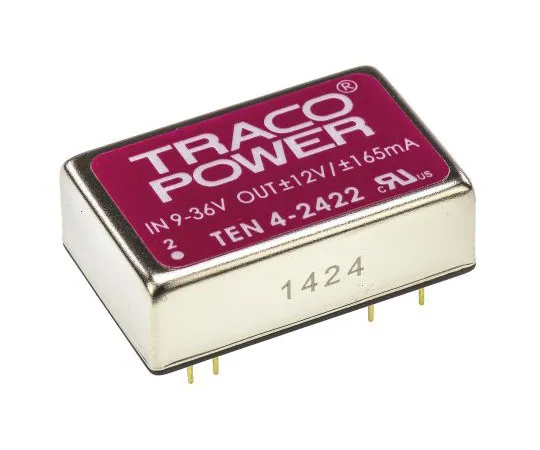 63-7500-94　TRACOPOWER 10 4W隔离直流-直流换流器通过孔，电压在9→36 V直流，电压输出±12V直流　TEN 4-2422