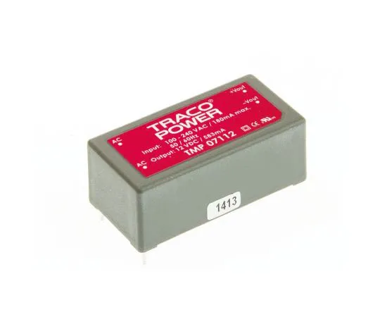 63-7654-51　TRACOPOWER7W1输出嵌入式开关模式电源SMPS,583mA,12V直流封装　TMP 07112