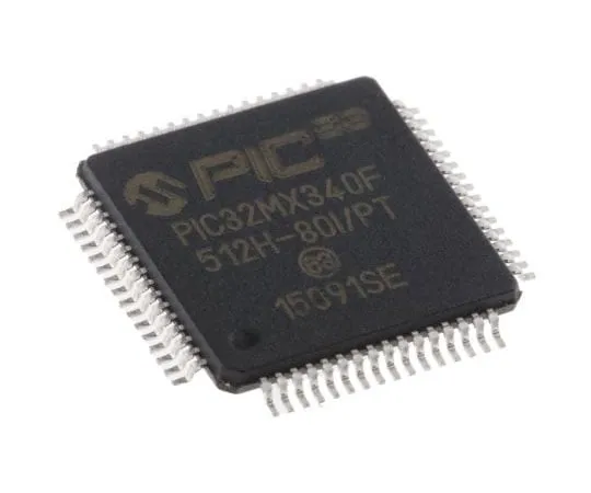 63-7660-65　单片机，32位PIC单片机，80MHz, 12 kB, 512 kB闪存，64-PinTQFP　PIC32MX340F512H-80I/PT