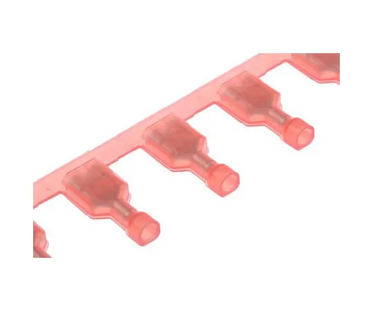 63-7677-54　TE连通性超快。250系列红色绝缘外壳，6.35 x 0.81mm,0.3mm2至0.8mm2,22AWG至18AWG。　2-520183-2