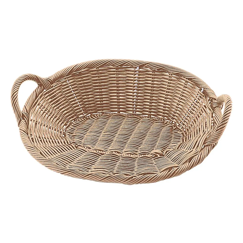 62-6582-21　PP Small Size Bakery Basket Ivory w/Hand　HB-001-IV