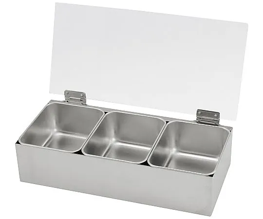69-5186-98　18-8 Opening/Closing Type with Sink, Removable Transparent Cover 3 pcs (Large)　6201310