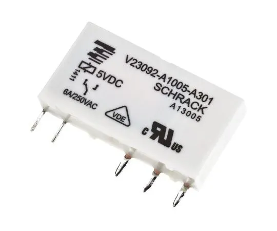 63-7680-47　TE ConnectivitySNR SPDT非锁定继电器PCB安装，5V直流线圈，6A　V23092-A1005-A301
