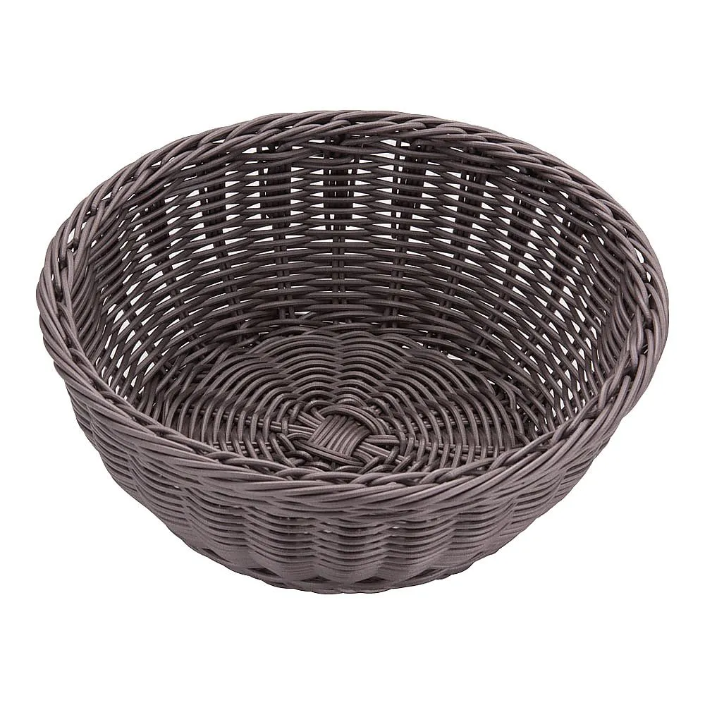 62-6582-16　Resin basket round type dark brown　91-082C