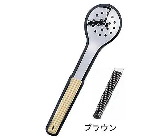62-6790-24　18-8 Flavors Served with Doraku Spoon, Brown with Hole