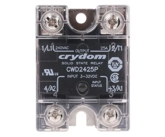 63-7583-54　Sensata/Crydom 25 A rms固态继电器，0交叉，面板安装，可控硅，280 V rms最大负载　CWD2425P