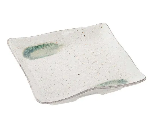 63-7196-22　Japanese tableware collection Fude Oribe square Japanese plate 24 cm　8181100