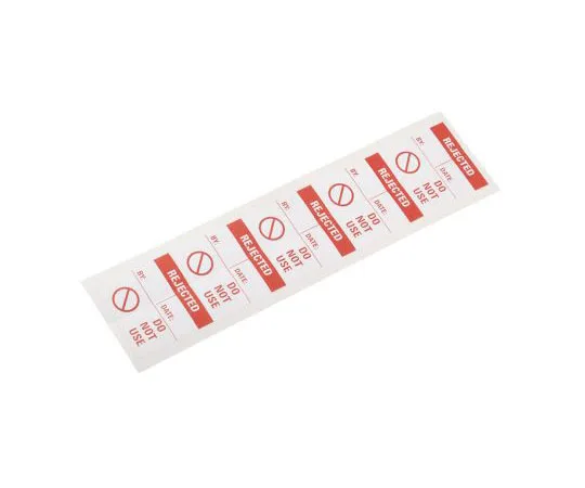 63-7552-09　RS PRO胶粘剂预印胶粘剂标签拒绝使用-。数量:50　450-6114