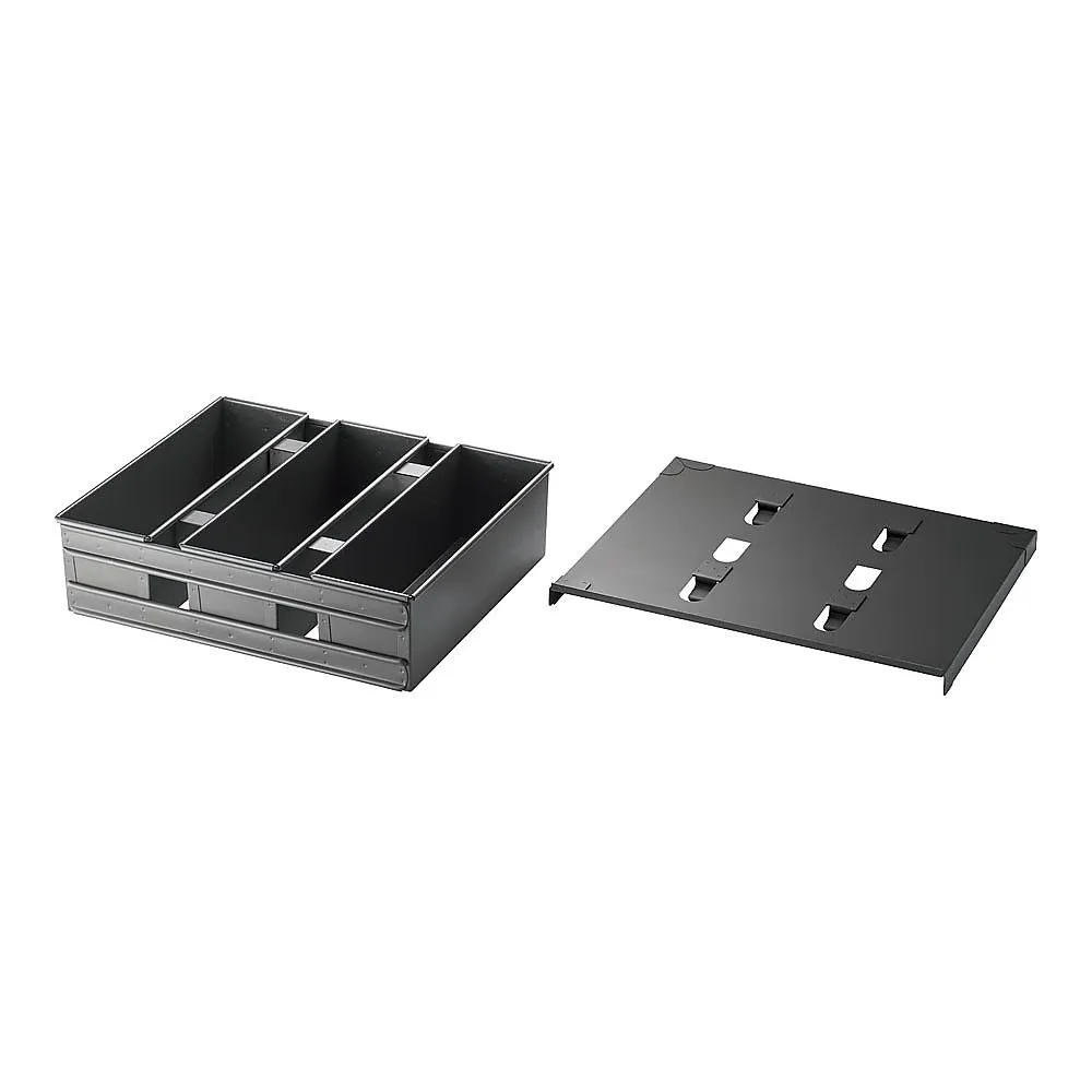 62-6575-65　Sluton Tri-Plus 3-Loaf Bread Mould 3-Connection (with Lid)