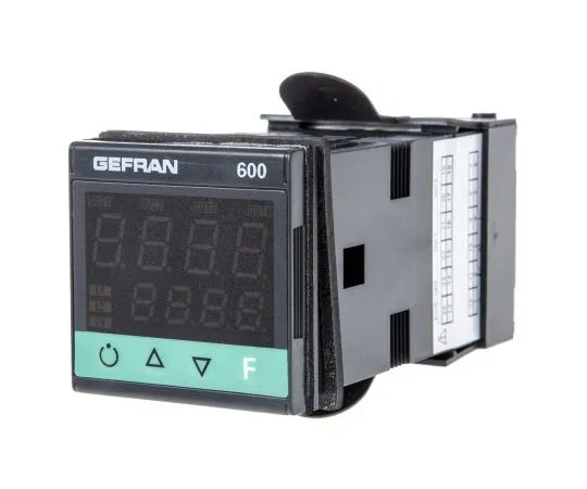 63-7543-08　Gefran 600 PID温度控制器，48 x 48 (1/16 DIN) mm,2个输出继电器，100 V交流电，240 V交流电电源开/关电压。　600-R-R-0-0-1