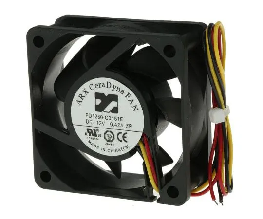 63-7583-99　ARX CeraDyna系列轴向风扇，60 x 60 x 25.4mm,33.35m3/h,2.76W, 12 V直流　FD1260-C0151E2AL