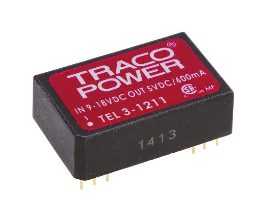 63-7524-58　TRACOPOWER TEL 3 3W隔离直流-直流换流器通过孔，电压在9→18 V直流，电压在5V直流　TEL 3-1211