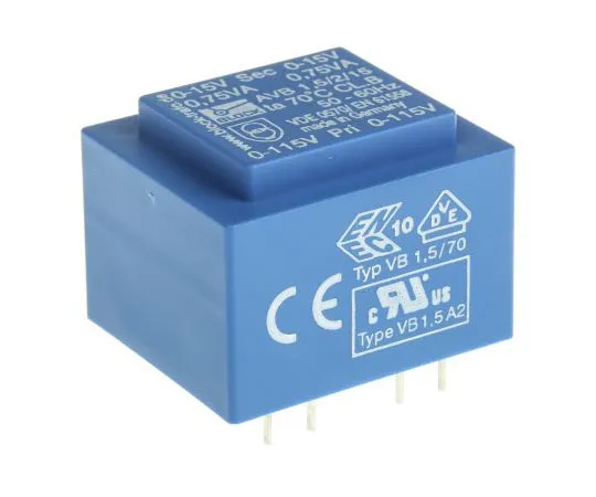 63-7663-66　15V交流2孔PCB变压器输出，1.5VA　AVB1.5/2/15