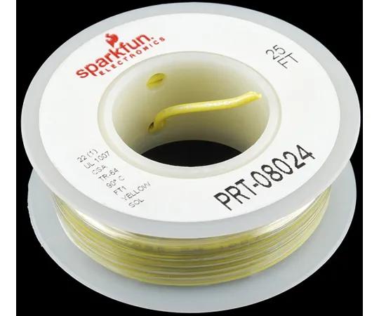 67-0454-19　Hook-up Wire - Yellow(22 AWG)　PRT-08024