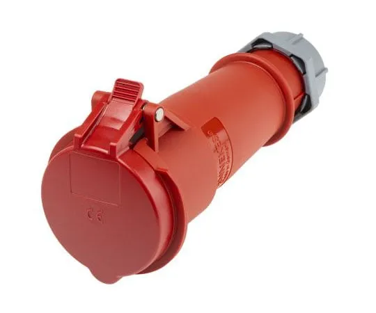63-7561-71　MennekesAM-TOP系列，IP44红色电缆安装3P+E工业电源插座，额定32A, 415 V　526