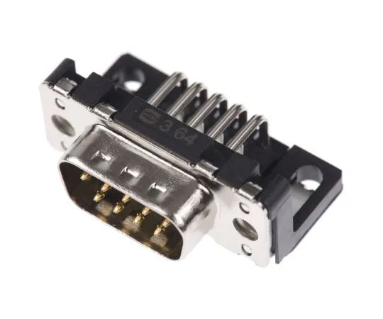 63-7669-41　九向直角通过孔PCB D子连接器插头，2.74毫米间距，板锁，M3螺纹插入　9651627811
