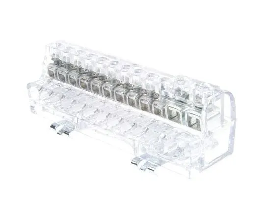 63-7519-13　RS PRO 12 Way DIN导轨通用铝块，螺丝降压终止，10→5 AWG, 16 mm2, 6 mm2 CSA, Clear,100A　388-2833