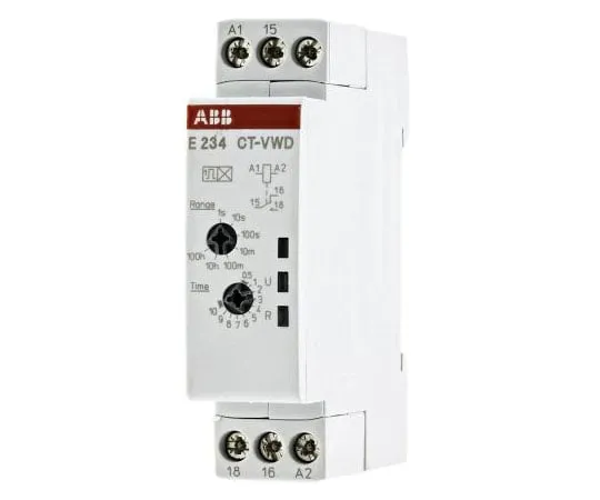 63-7583-19　ABB单定时器继电器、螺钉、0.05 s→100 h、SPDT、1个联系人、SPDT、24→240 V交流电、24　1SVR500130R0000  CT-VWD.12