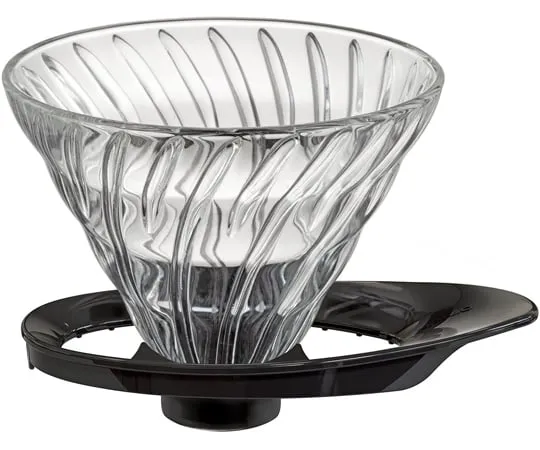 67-3056-43　V60 Heat Resistant Glass Transparent Dripper 02 Black　VDGR-02-B