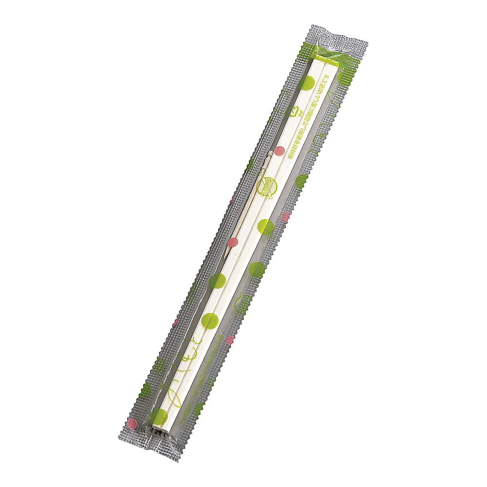 63-5722-66　Hakuyo 8 sun OPP Fully Packed Chopsticks with Green Polka Dot Handle and toothpicks (1 case, 3000 sets)　XHSF501