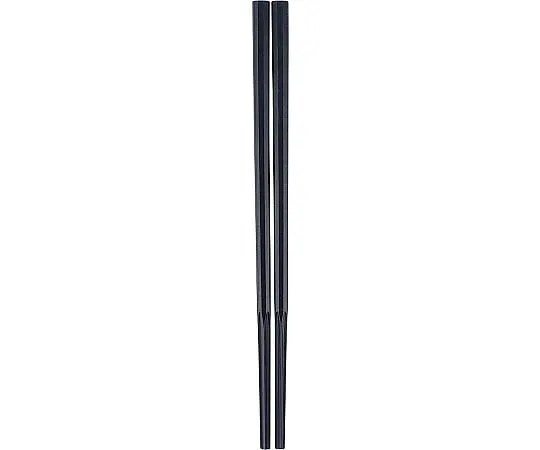 62-6727-75　10 Square Gurumen Chopsticks Extra Thick 21 cm Black　GM-4050