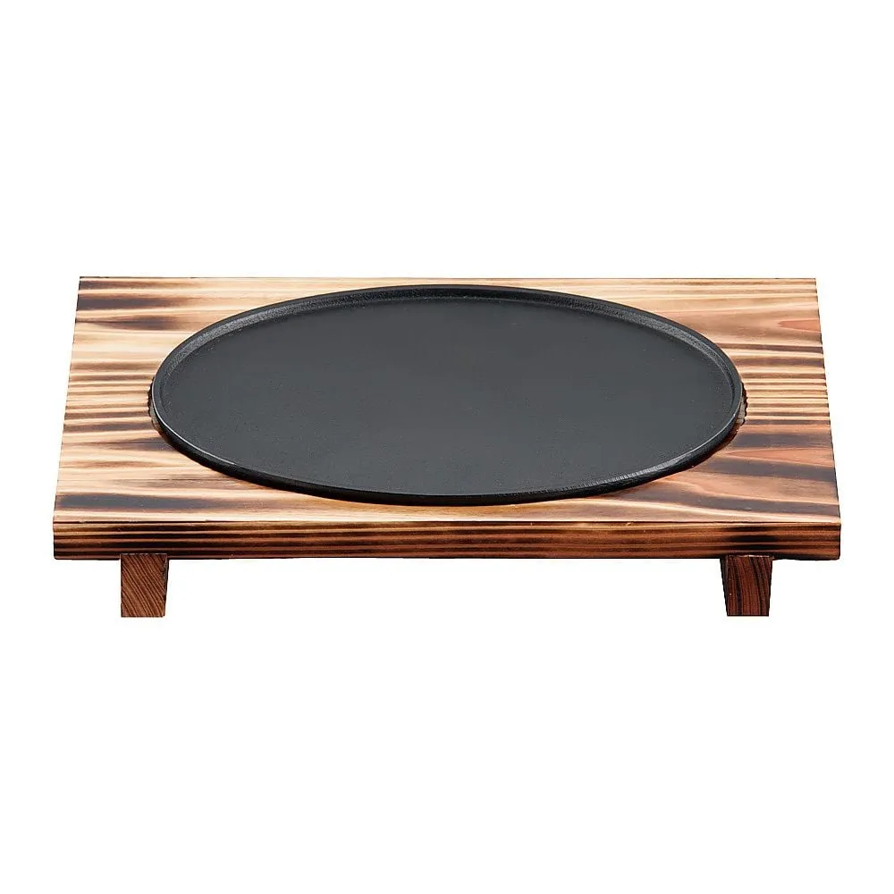 62-6731-94　Nanbu Tekki Royal Oban Dish (with Wooden Base)