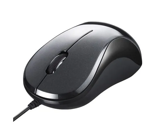 64-3776-96　Wired BlueLED Optical Mouse Silent/3 Button Black　BSMBU100BK