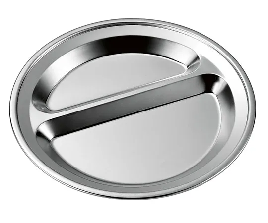 67-7312-55　18-8 2-Compartment Round Plate　92700