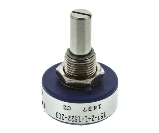 63-7560-43　Vishay 1钢旋转导电塑料电位器，直径6.35毫米。轴，20kΩ，±20%，1W,线性　357B2203MAB251S22