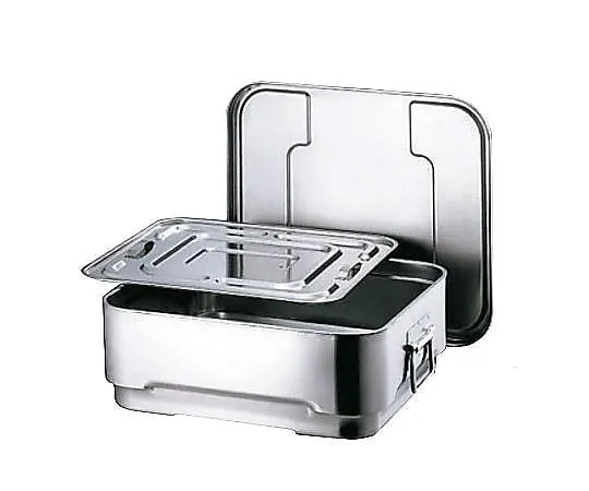 67-2416-25　18-8 Square Double Food Can (with Inner Lid) Approx. 8 L　DHS-3508