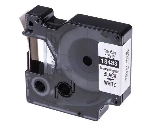 63-7571-15　Dymo Black on White Label Printer Tape,宽12 mm,长5.5 m　18483