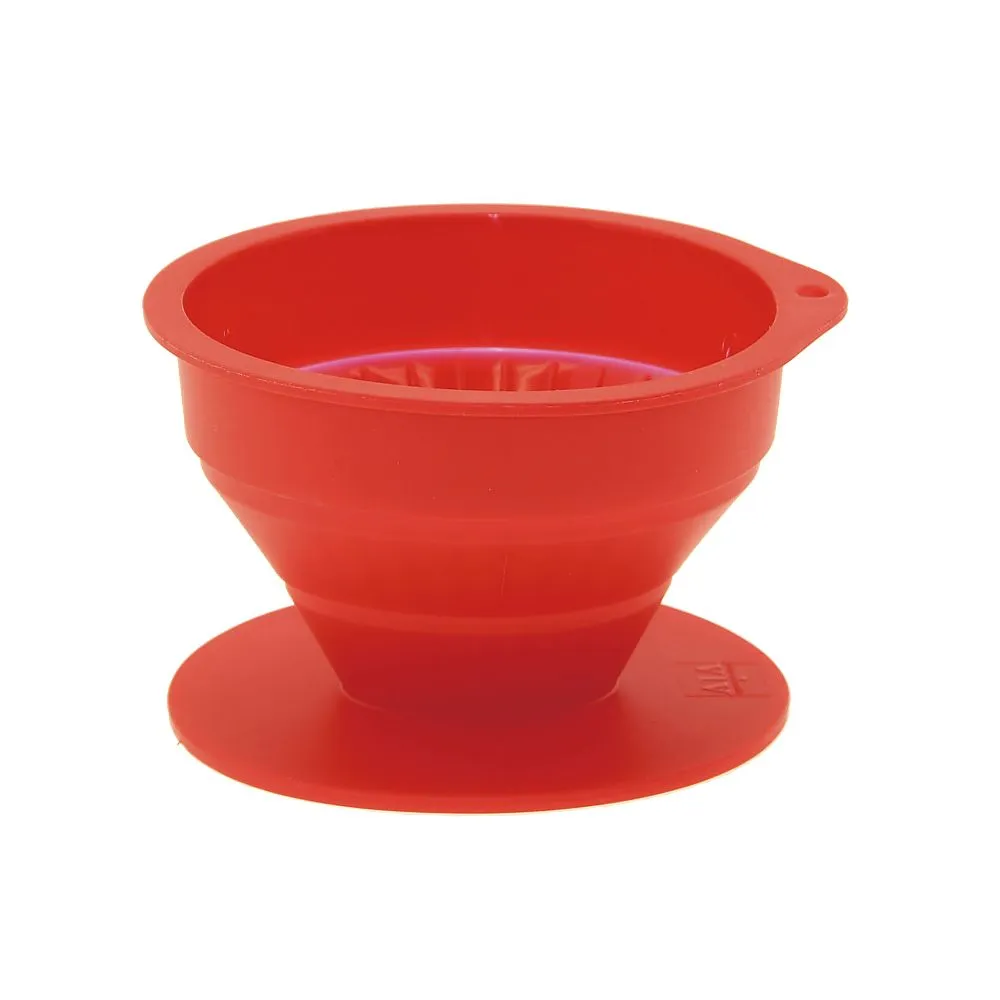 62-6529-52　Silicone Folded Coffee Dripper Oval Red 2 cups