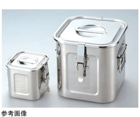 67-2400-33　AG 18-8 Square Kitchen Pot with Scale with Seal and Hook Approx. 1.1 L　10.5cm