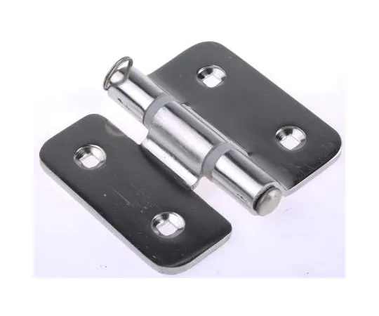63-7501-75　RS PRO电子抛光不锈钢铰链，可拆卸销螺钉，82mm x 92mm x 3mm　348-7270