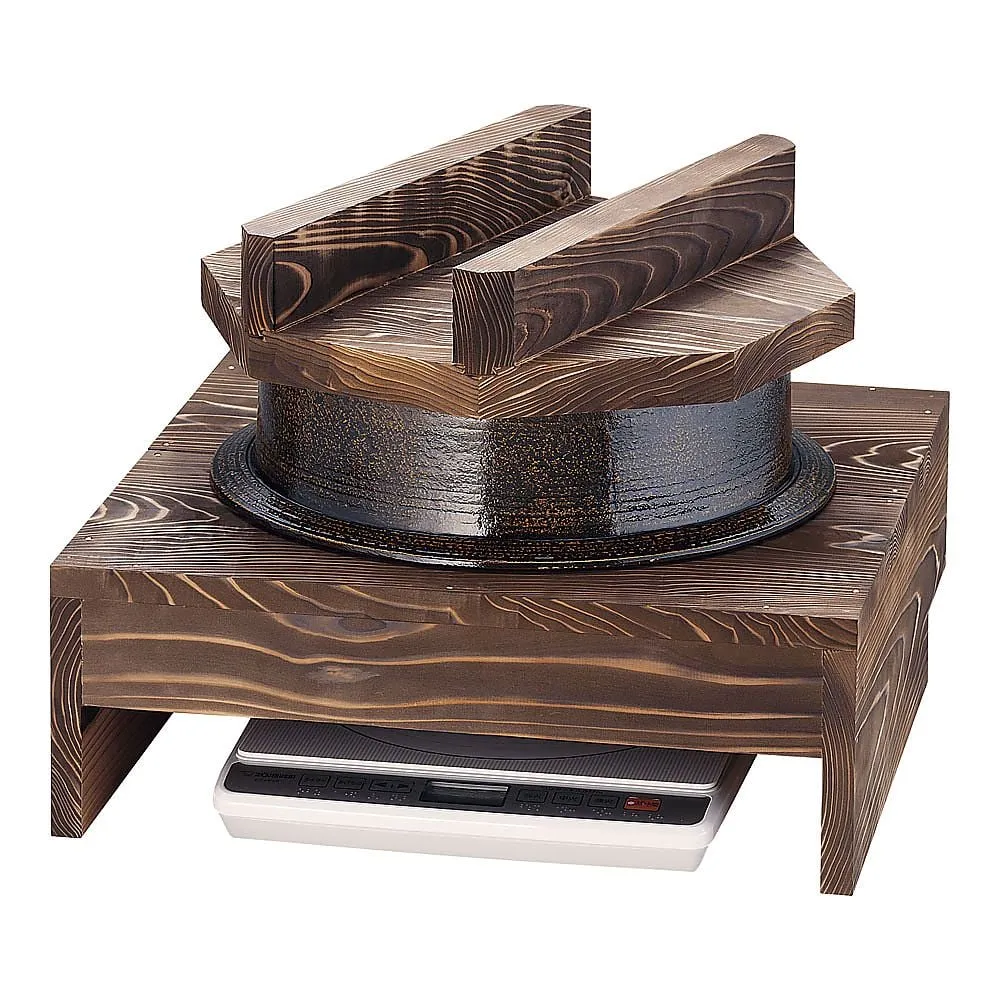 62-6675-27　Aluminum 1-Masu Kamon/Hakama Set for Electromagnetic Use (with Grilled Sugiki Lid)