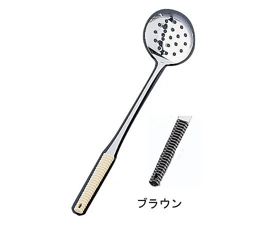 62-6790-34　18-8 Flavored Doraku Yudofu Spoon Large Brown