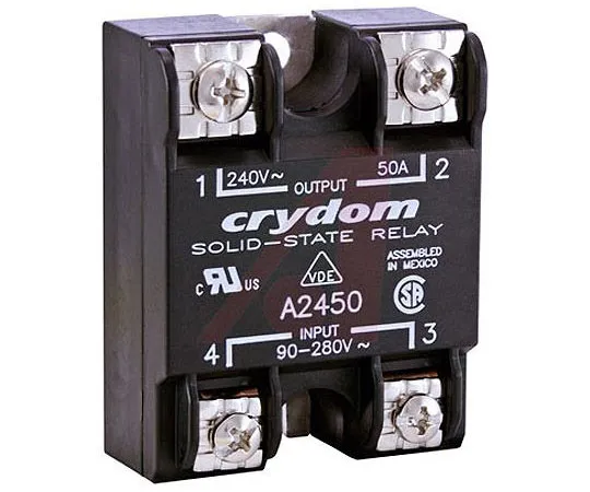 63-7503-51　Sensata/Crydom 50 A rms固态继电器，0交叉，面板安装，可控硅，280 V rms最大负载　A2450PG