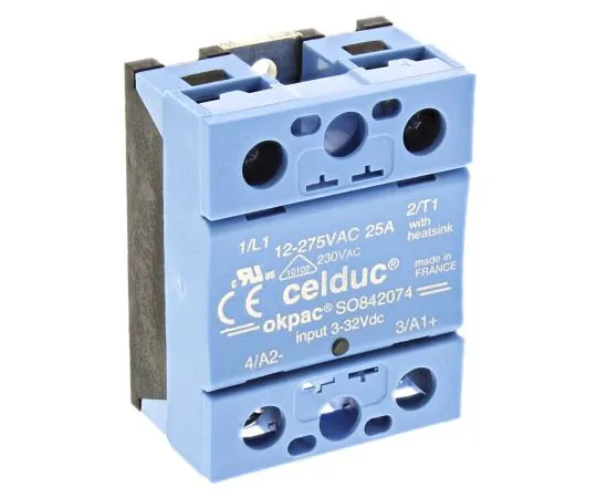 63-7591-30　Celduc 25 A固态继电器，0交叉，底盘安装，Triac, 275 V rms最大负载　SO842074