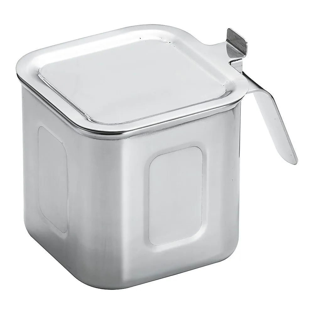 65-3870-01　18-8 Deep Square Kitchen Pot 9 cm (w/Block Lid)