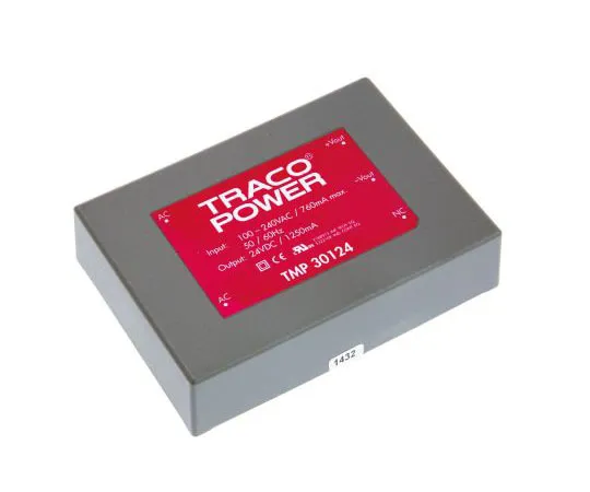 63-7654-64　TRACCOPOWER30W1输出嵌入式开关模式电源SMPS,1.25A,24V直流封装　TMP 30124