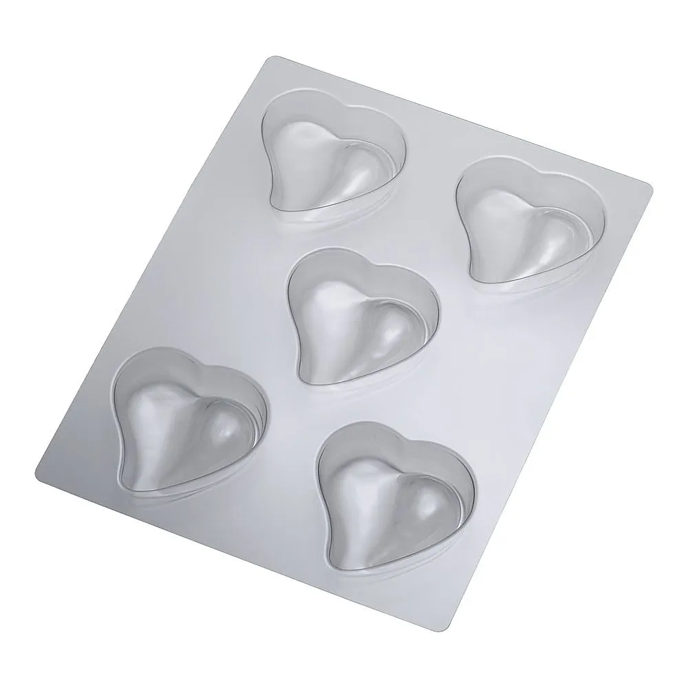62-6554-89　Chocolate Mold Heart Curve 5P　No.1923