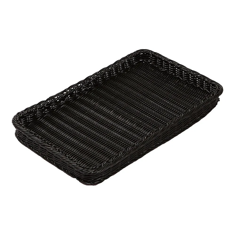 62-6582-35　PP Bakery Basket Thin Type 25 Black　BB-4025-BK