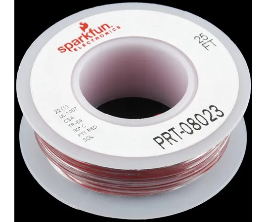 67-0454-18　Hook-up Wire - Red(22 AWG)　PRT-08023