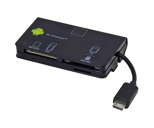 67-7766-25　MicroUSB Multi Card Reader for Android 52 Supports Media Black　CRW-M5M57BK