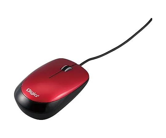 67-7766-77　Wired Mouse 3 Button Red　MUS-UKT114R